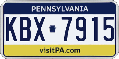 PA license plate KBX7915