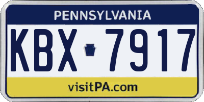 PA license plate KBX7917