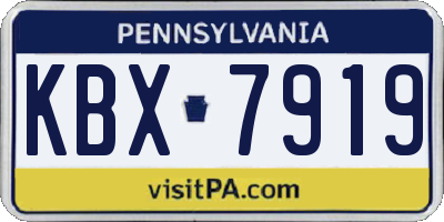 PA license plate KBX7919