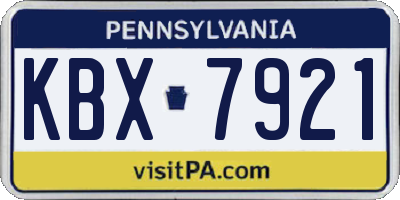 PA license plate KBX7921