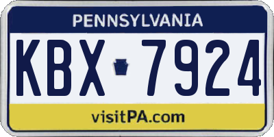 PA license plate KBX7924