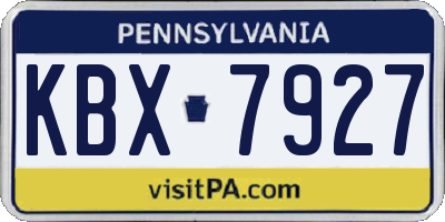 PA license plate KBX7927