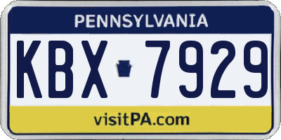 PA license plate KBX7929