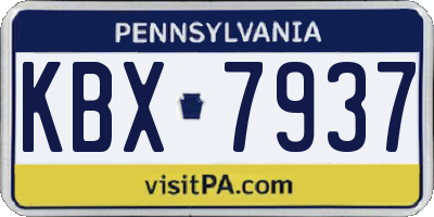 PA license plate KBX7937