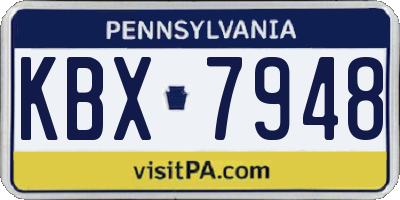 PA license plate KBX7948