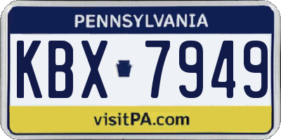 PA license plate KBX7949