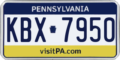 PA license plate KBX7950