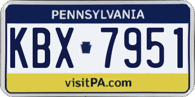 PA license plate KBX7951