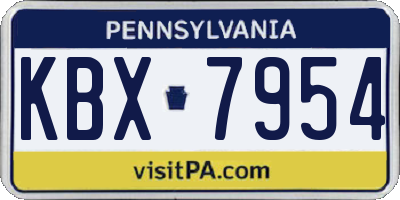PA license plate KBX7954
