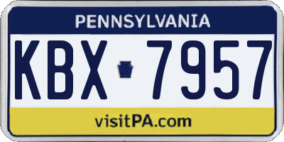 PA license plate KBX7957