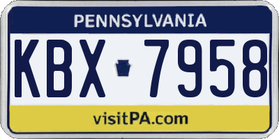 PA license plate KBX7958