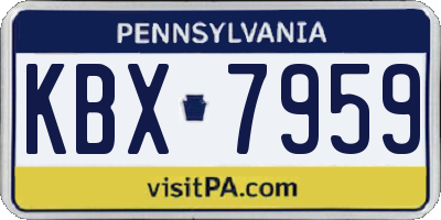 PA license plate KBX7959