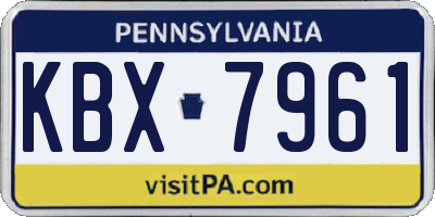 PA license plate KBX7961