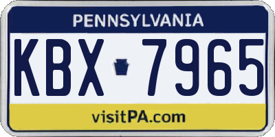 PA license plate KBX7965
