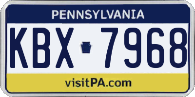 PA license plate KBX7968