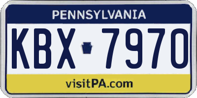 PA license plate KBX7970