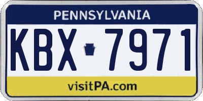 PA license plate KBX7971