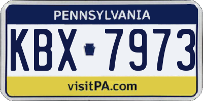 PA license plate KBX7973