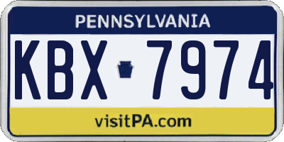 PA license plate KBX7974