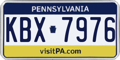 PA license plate KBX7976