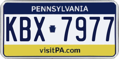PA license plate KBX7977