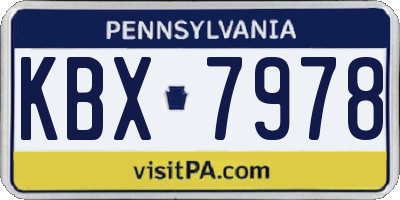 PA license plate KBX7978