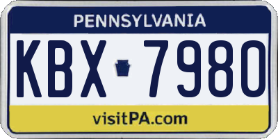 PA license plate KBX7980