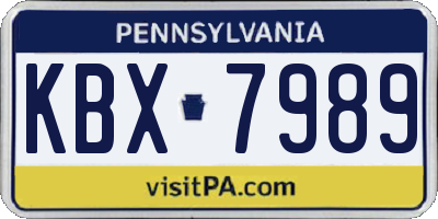 PA license plate KBX7989