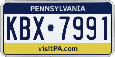 PA license plate KBX7991