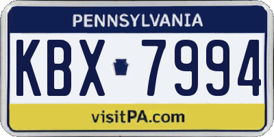 PA license plate KBX7994