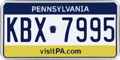 PA license plate KBX7995
