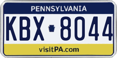 PA license plate KBX8044