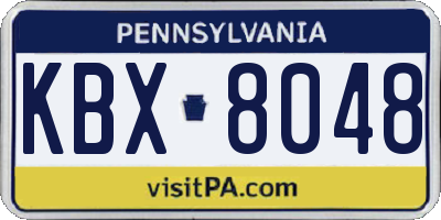 PA license plate KBX8048