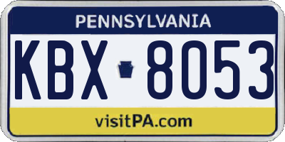 PA license plate KBX8053
