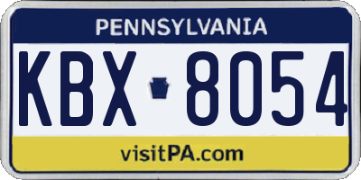 PA license plate KBX8054