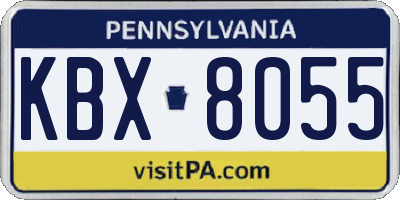 PA license plate KBX8055