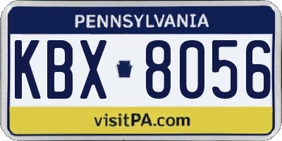 PA license plate KBX8056