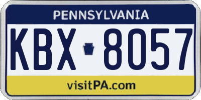 PA license plate KBX8057