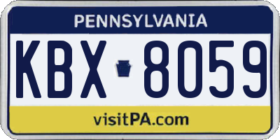 PA license plate KBX8059