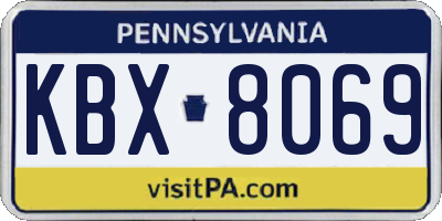 PA license plate KBX8069