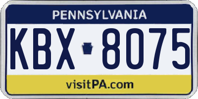PA license plate KBX8075