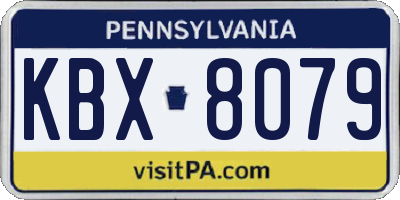 PA license plate KBX8079