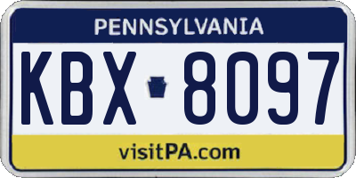 PA license plate KBX8097