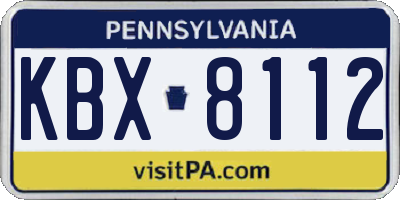 PA license plate KBX8112