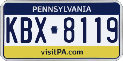 PA license plate KBX8119