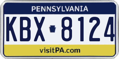 PA license plate KBX8124