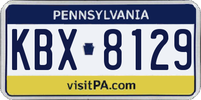 PA license plate KBX8129