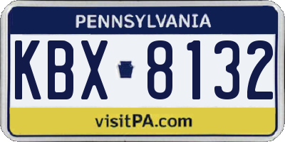 PA license plate KBX8132