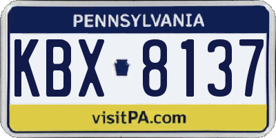 PA license plate KBX8137