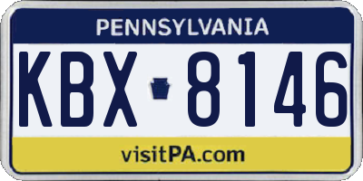 PA license plate KBX8146